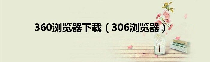 360浏览器下载（306浏览器）