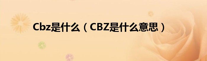 Cbz是什么（CBZ是什么意思）