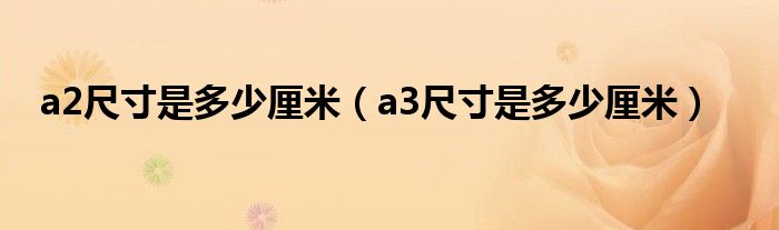 a2尺寸是多少厘米（a3尺寸是多少厘米）