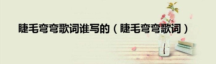 睫毛弯弯歌词谁写的（睫毛弯弯歌词）