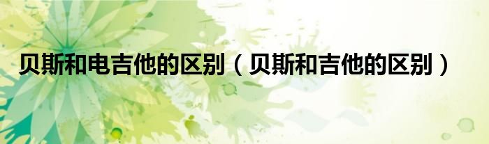 贝斯和电吉他的区别（贝斯和吉他的区别）