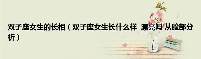双子座女生的长相（双子座女生长什么样 漂亮吗 从脸部分析）