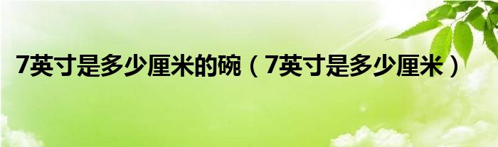 7英寸是多少厘米的碗（7英寸是多少厘米）