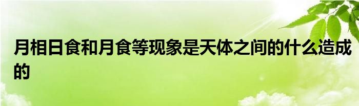 月相日食和月食等现象是天体之间的什么造成的
