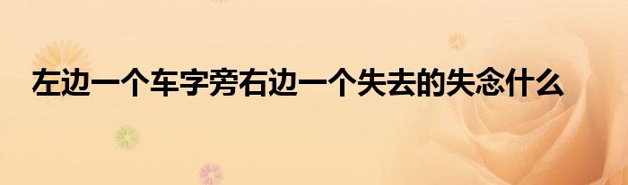 左边一个车字旁右边一个失去的失念什么