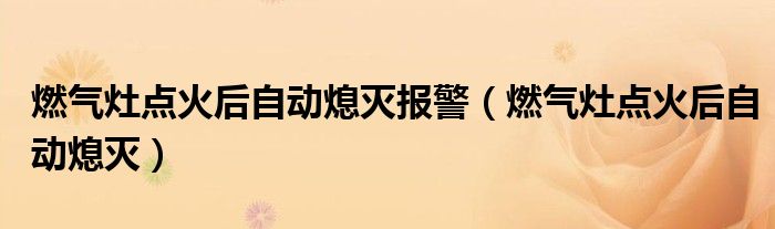 燃气灶点火后自动熄灭报警（燃气灶点火后自动熄灭）