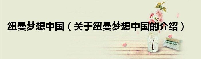 纽曼梦想中国（关于纽曼梦想中国的介绍）