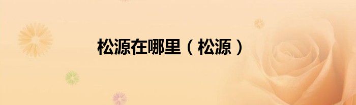 松源在哪里（松源）