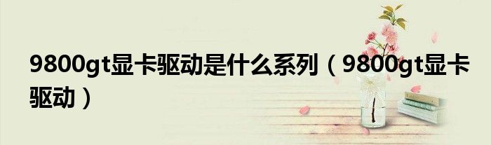 9800gt显卡驱动是什么系列（9800gt显卡驱动）