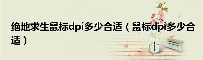 绝地求生鼠标dpi多少合适（鼠标dpi多少合适）