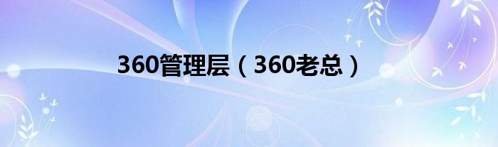 360管理层（360老总）