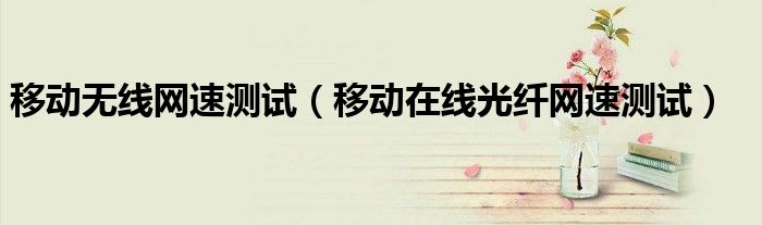 移动无线网速测试（移动在线光纤网速测试）