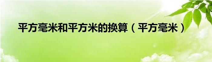 平方毫米和平方米的换算（平方毫米）