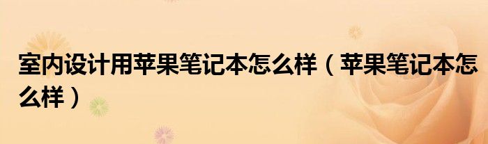 室内设计用苹果笔记本怎么样（苹果笔记本怎么样）