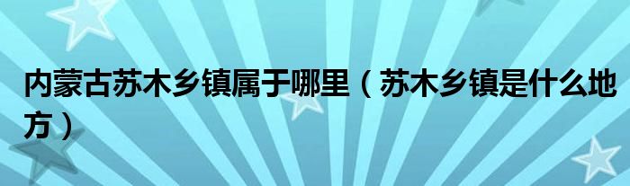 内蒙古苏木乡镇属于哪里（苏木乡镇是什么地方）