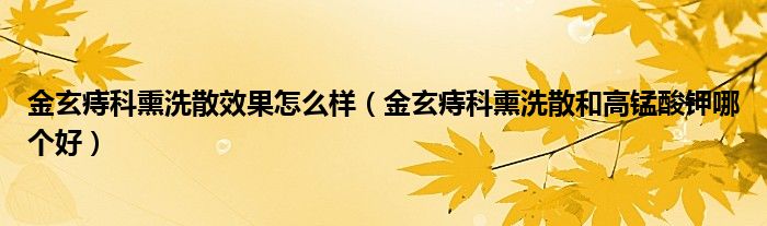 金玄痔科熏洗散效果怎么样（金玄痔科熏洗散和高锰酸钾哪个好）