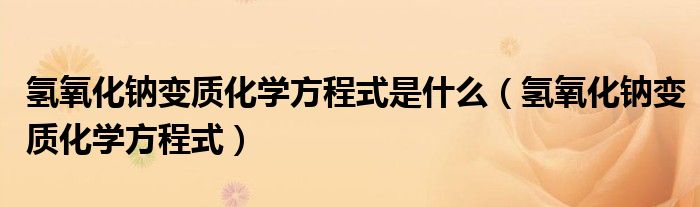 氢氧化钠变质化学方程式是什么（氢氧化钠变质化学方程式）
