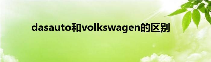 dasauto和volkswagen的区别