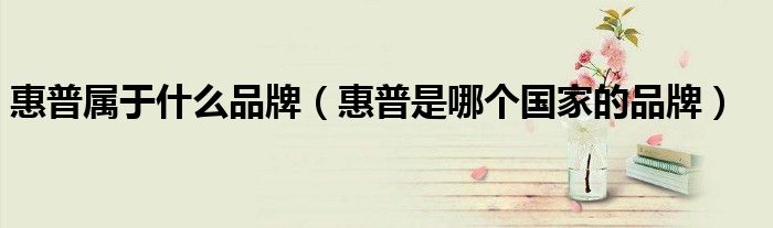 惠普属于什么品牌（惠普是哪个国家的品牌）
