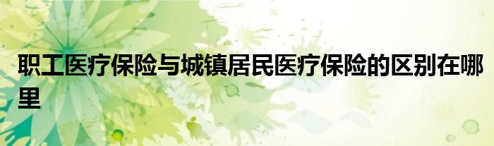 职工医疗保险与城镇居民医疗保险的区别在哪里