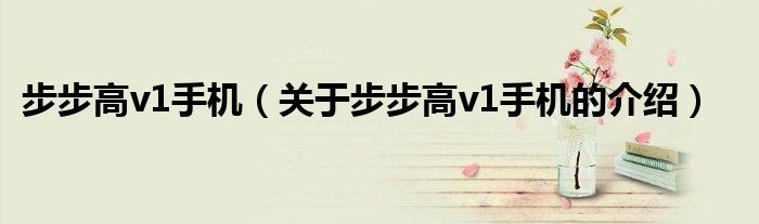 步步高v1手机（关于步步高v1手机的介绍）