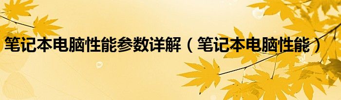 笔记本电脑性能参数详解（笔记本电脑性能）