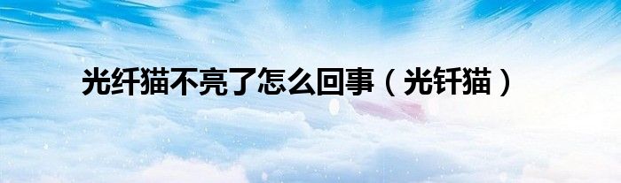 光纤猫不亮了怎么回事（光钎猫）