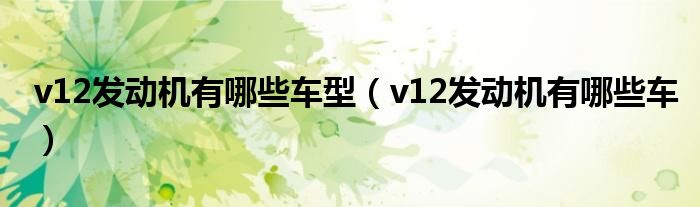 v12发动机有哪些车型（v12发动机有哪些车）