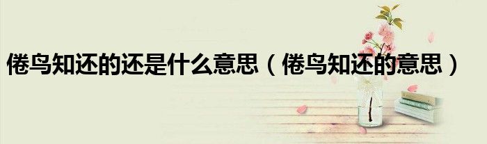 倦鸟知还的还是什么意思（倦鸟知还的意思）