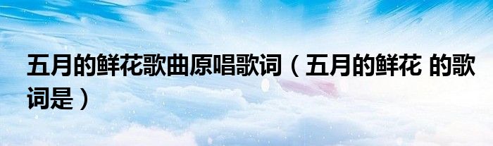 五月的鲜花歌曲原唱歌词（五月的鲜花 的歌词是）