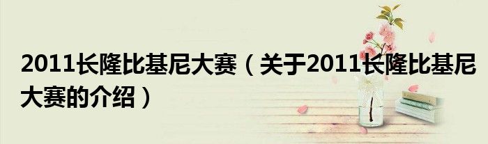 2011长隆比基尼大赛（关于2011长隆比基尼大赛的介绍）