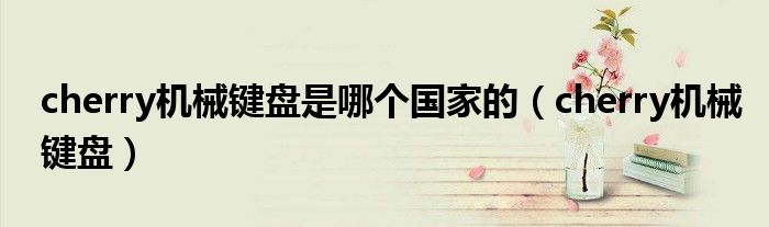 cherry机械键盘是哪个国家的（cherry机械键盘）