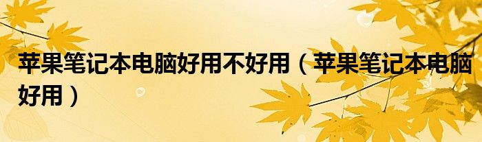苹果笔记本电脑好用不好用（苹果笔记本电脑好用）