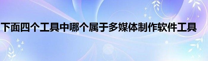 下面四个工具中哪个属于多媒体制作软件工具