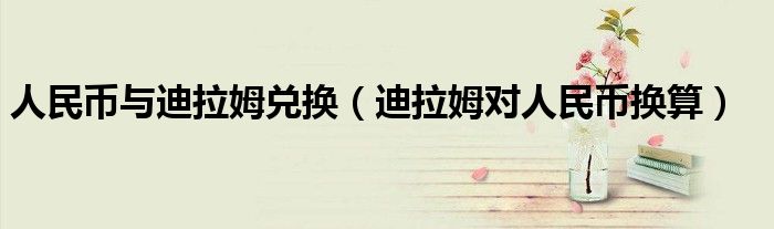 人民币与迪拉姆兑换（迪拉姆对人民币换算）