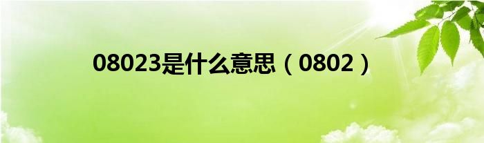08023是什么意思（0802）