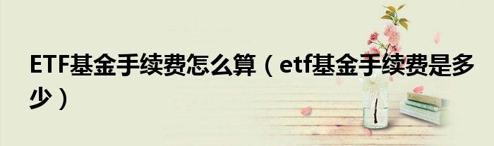 ETF基金手续费怎么算（etf基金手续费是多少）