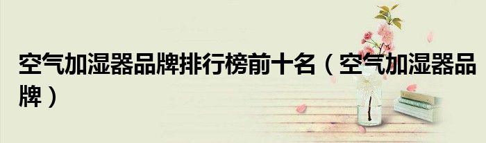 空气加湿器品牌排行榜前十名（空气加湿器品牌）