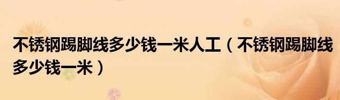不锈钢踢脚线多少钱一米人工（不锈钢踢脚线多少钱一米）