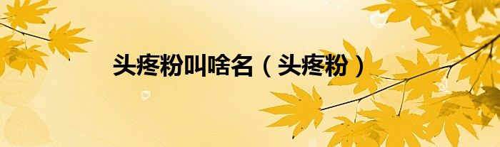 头疼粉叫啥名（头疼粉）