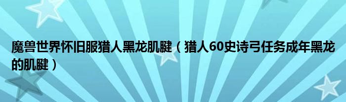魔兽世界怀旧服猎人黑龙肌腱（猎人60史诗弓任务成年黑龙的肌腱）