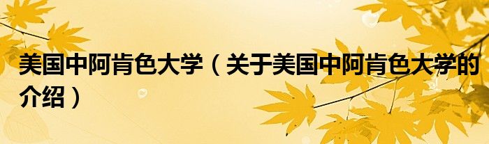 美国中阿肯色大学（关于美国中阿肯色大学的介绍）
