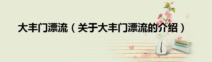 大丰门漂流（关于大丰门漂流的介绍）