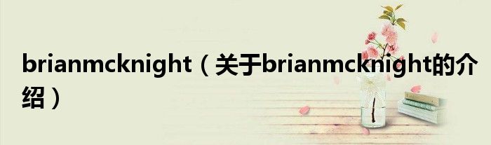 brianmcknight（关于brianmcknight的介绍）