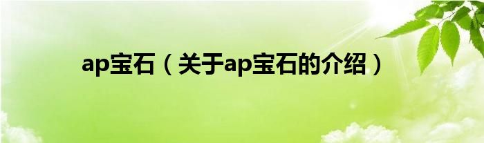 ap宝石（关于ap宝石的介绍）