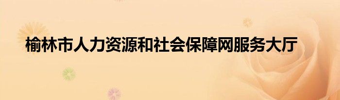 榆林市人力资源和社会保障网服务大厅