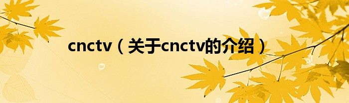 cnctv（关于cnctv的介绍）