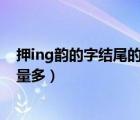 押ing韵的字结尾的成语（以ing押韵的字 要字不要成语 尽量多）