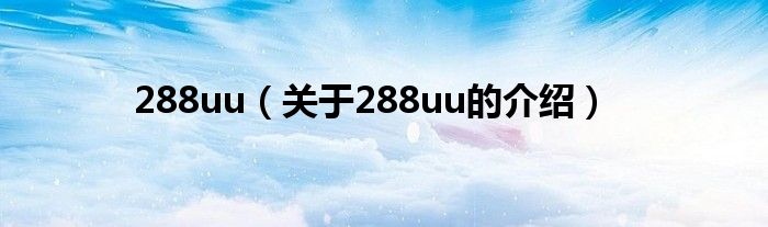 288uu（关于288uu的介绍）