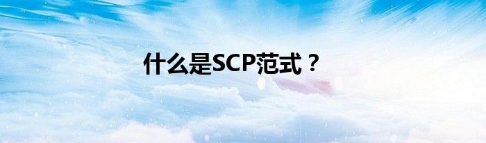 什么是SCP范式？